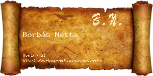 Borbás Netta névjegykártya