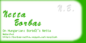 netta borbas business card